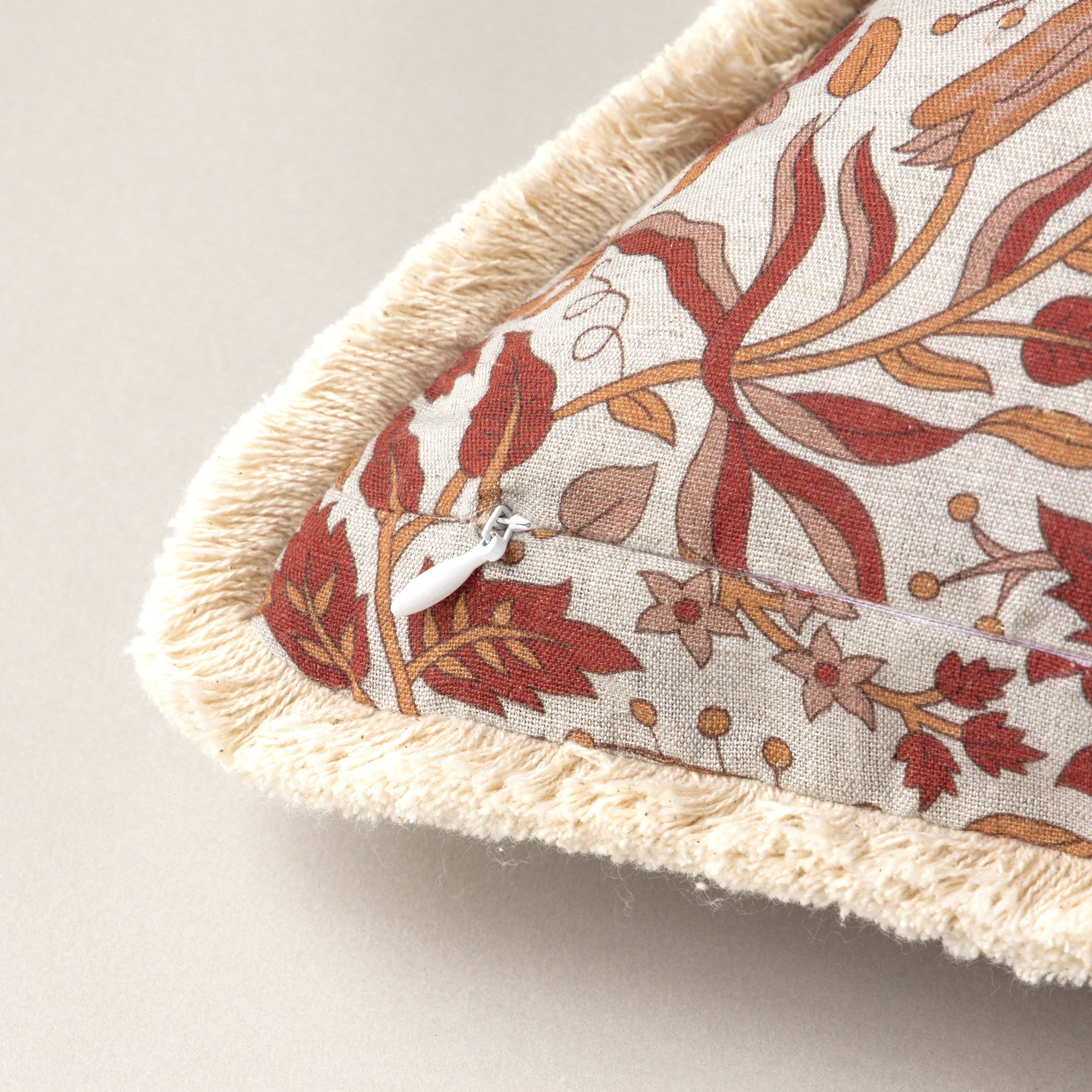 Co.House Designs - Wholesale Throw/Decorative Pillow - Botanical Block Print Pillow1