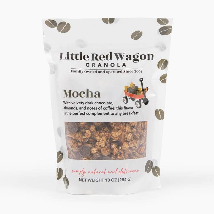 Mocha - Little Red Wagon Granola (10oz bag) for wholesale by Little Red Wagon Granola