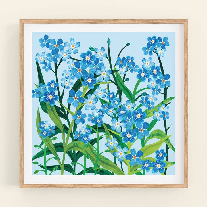 Forget Me Not Floral Art Print for wholesale by Astrid Weguelin Illustration