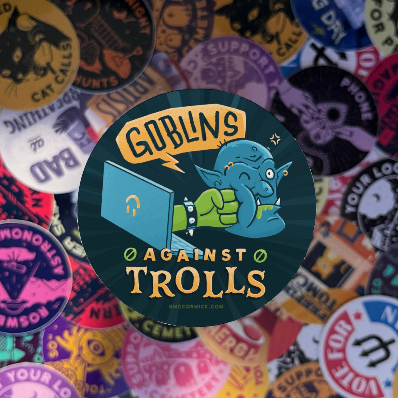 BMcCormick ART – Engroshandel Klistermærke – Gnomer mod trolde klistermærke