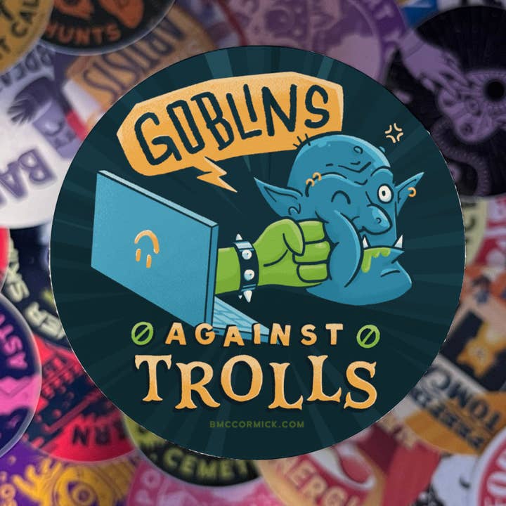 BMcCormick ART – Engroshandel Klistermærke – Gnomer mod trolde klistermærke0