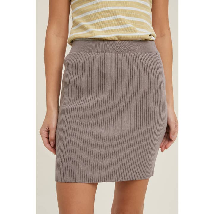 MIDNIGHT RIBBED SWEATER MINI SKIRT / WL21-6227 for wholesale on Faire