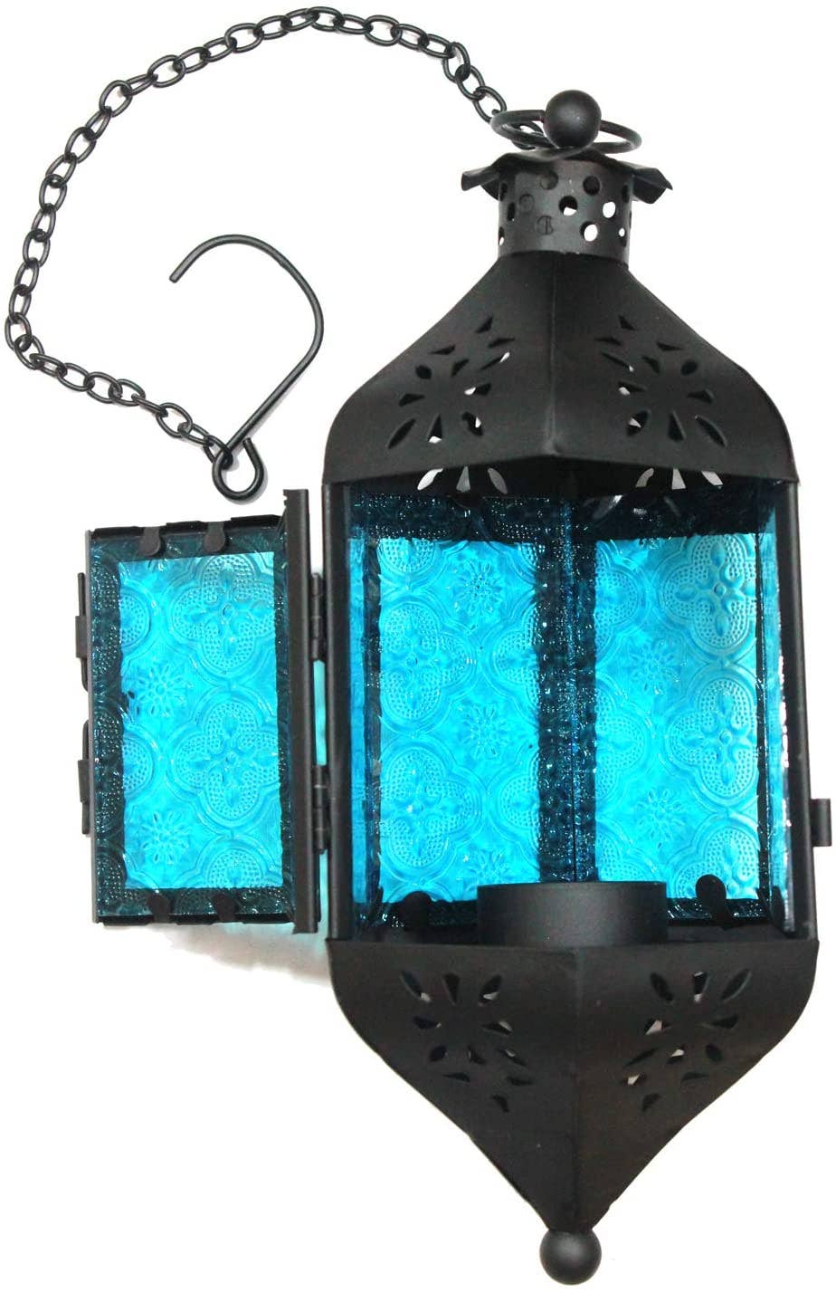 WholesaleMart - Wholesale Candle Holder - Hanging Moroccan Lamp Lantern Candle Holder, Blue2