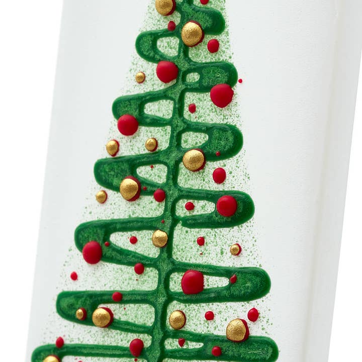 Flatyz Candles - Wholesale Novelty Candle - Flat Handmade Candle-Green Christmas Tree & Red Balls