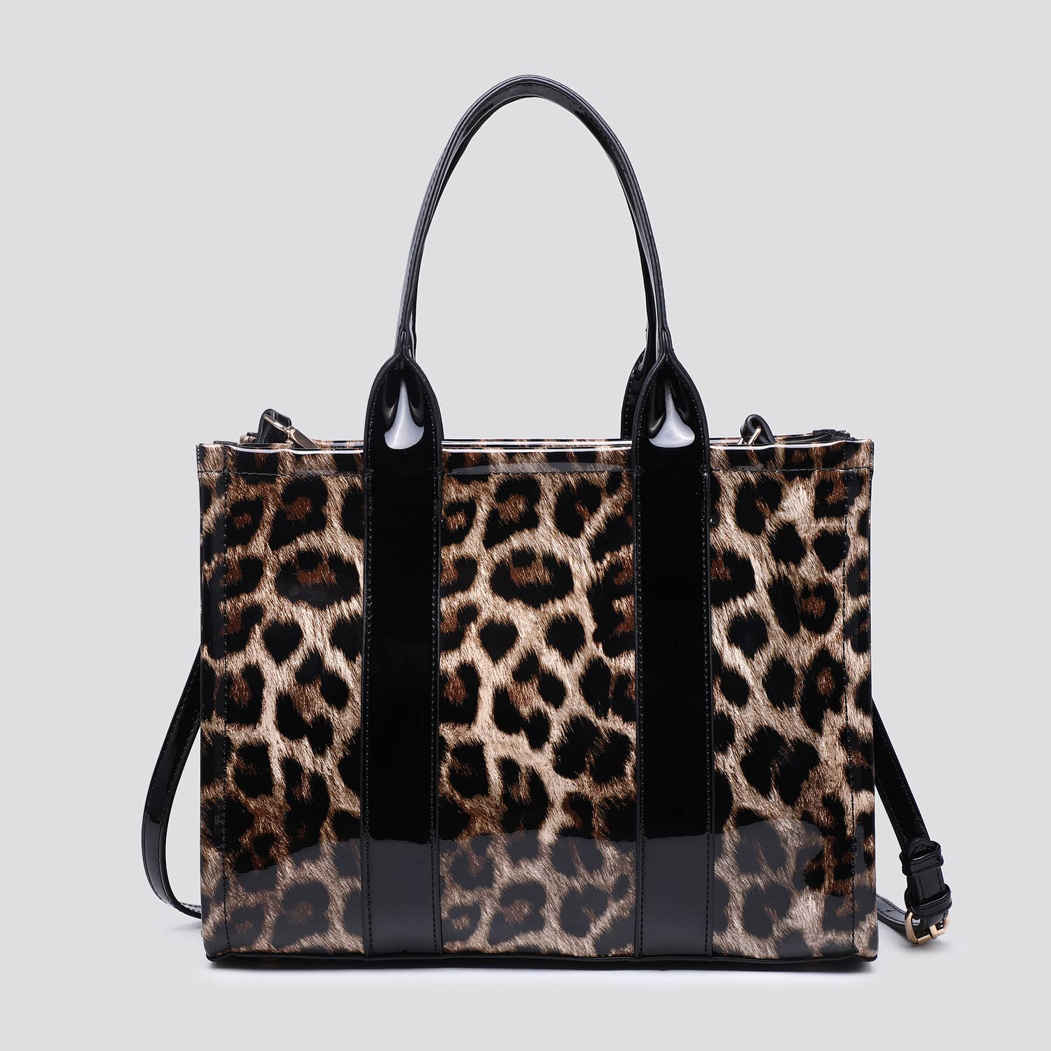 House of Milano - Wholesale Tote Bag - Women's - Leopard Print Patent Tote Bag # 254594