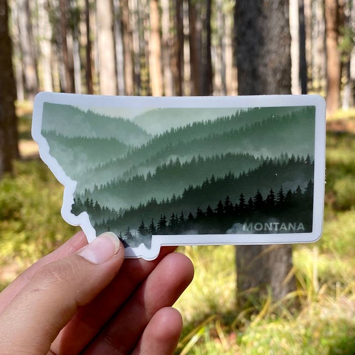 Adesivo do estado de Misty Mountain Montana por atacado de Aspen Designs