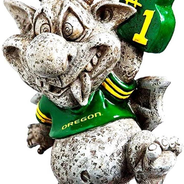 Estátua de Jardim GoGoyle dos Patos da Universidade de Oregon, 10 Polegadas, Decoração para Exterior, Design de Gárgula por atacado de Last Stand Hats, LLC