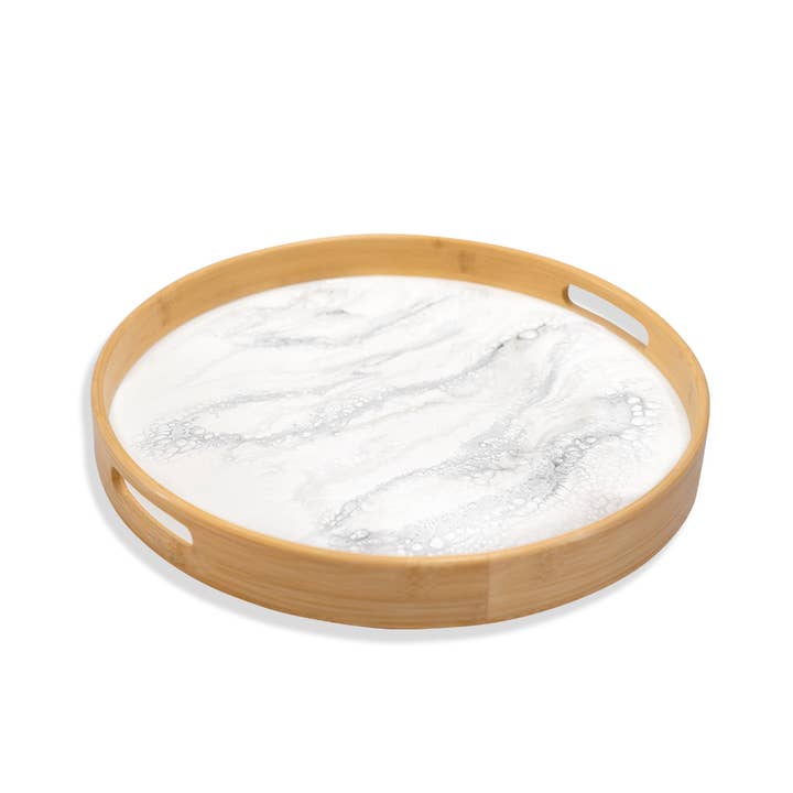 Lynn & Liana Designs - Wholesale Serving Tray - Round Bamboo Resin Serving Trays