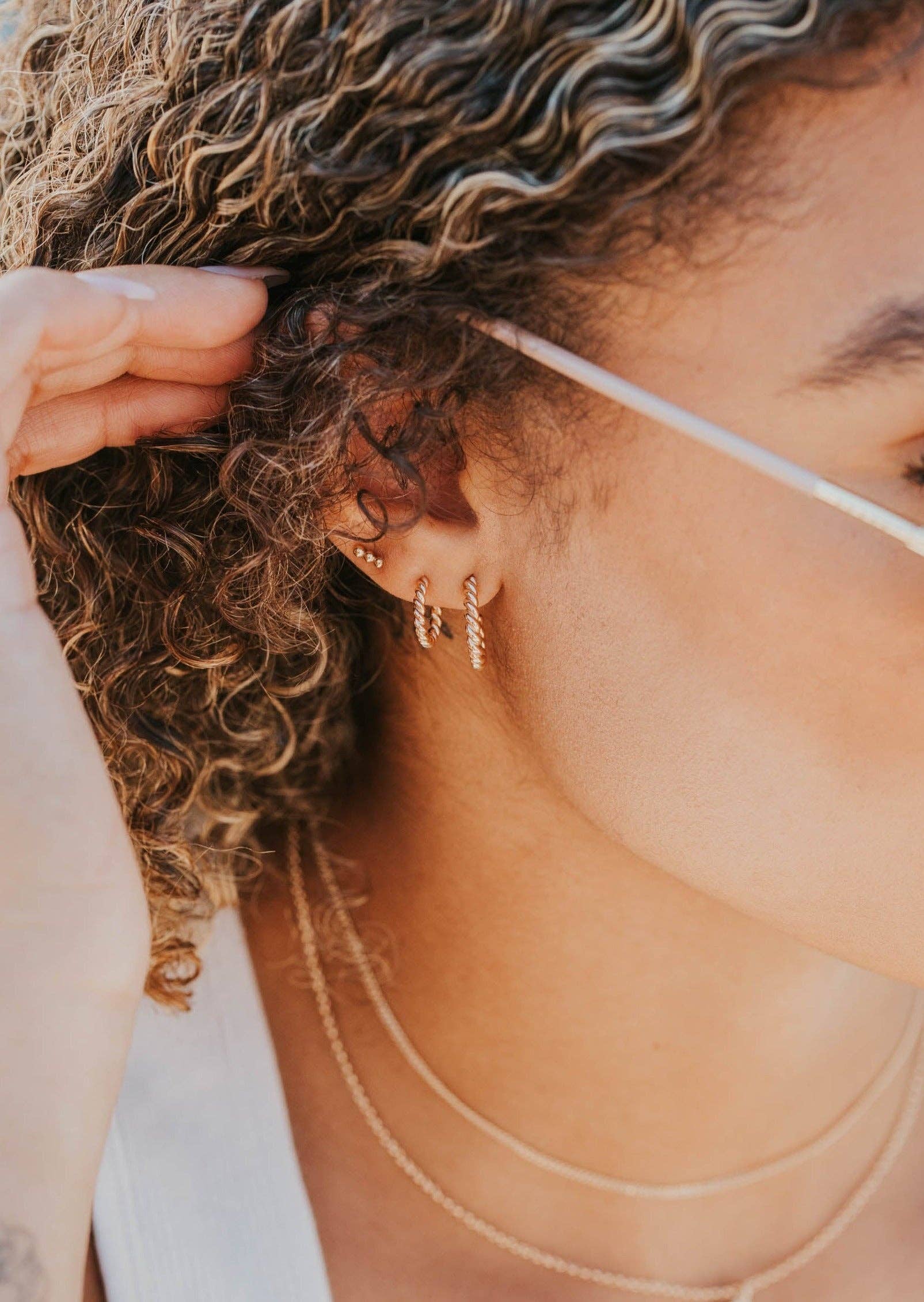 Hello Adorn - Wholesale Hoop Earrings - Ophelia Hoops | 14kt Gold Fill + Sterling Silver5