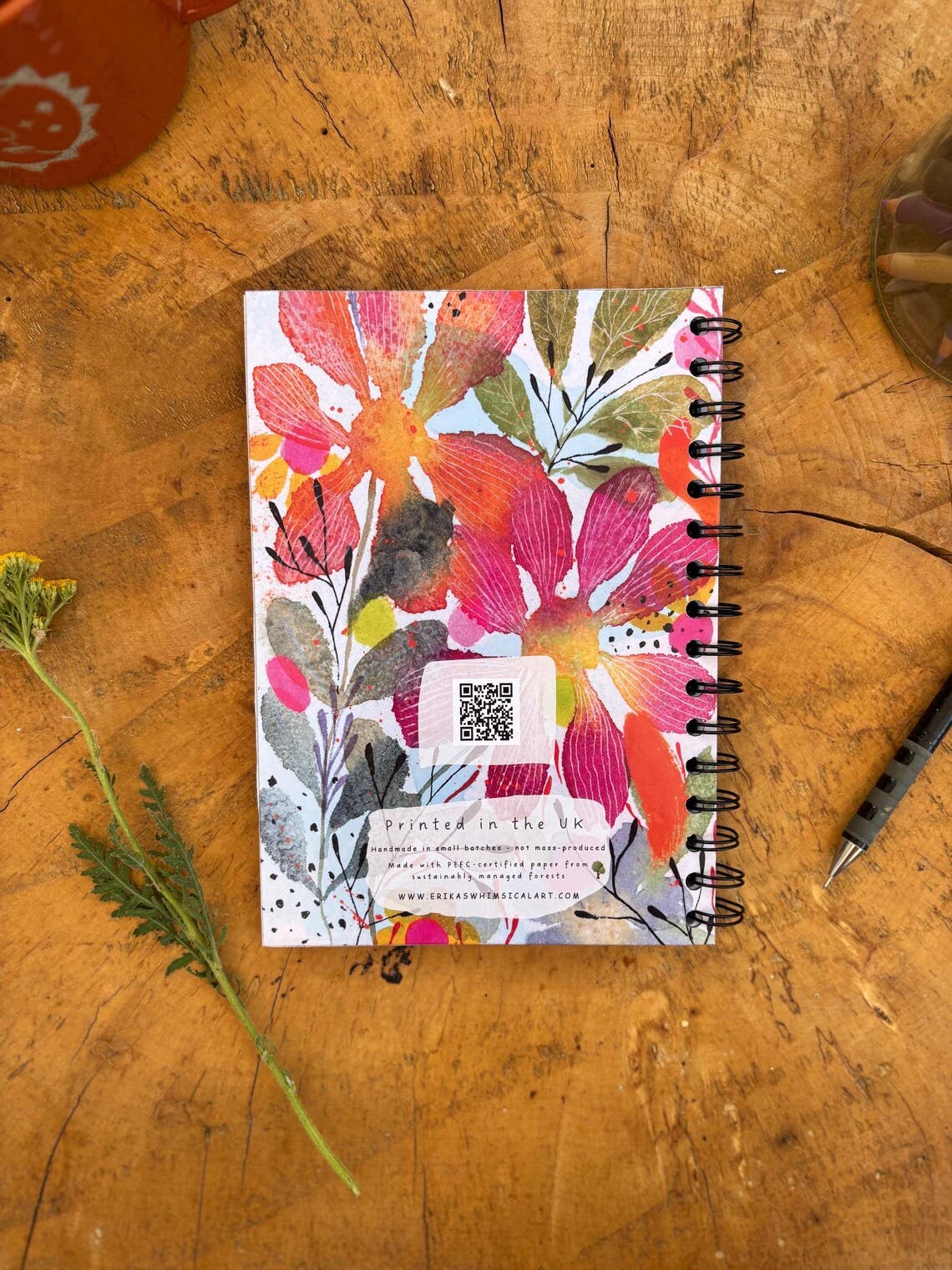 Erika's Whimsical Art – wholesale Notebook – Wild Ideas -A5 Handmade Notebook / Illustrated Journal  3