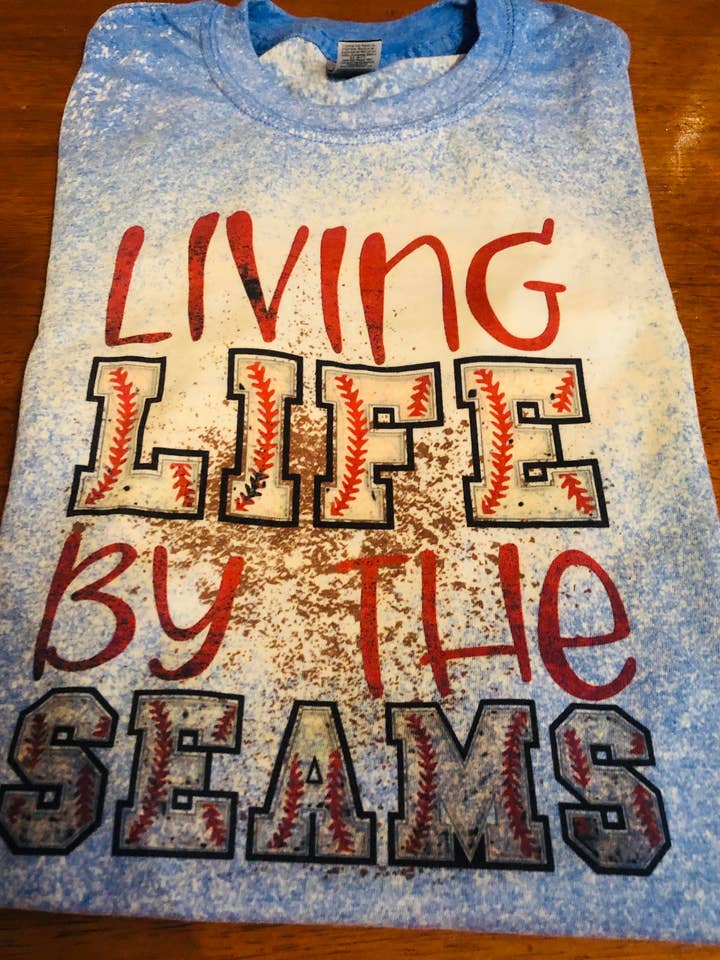 Vivere la vita tra le cuciture Baseball per la vendita all'ingrosso da parte di Dot Dots unique Creations