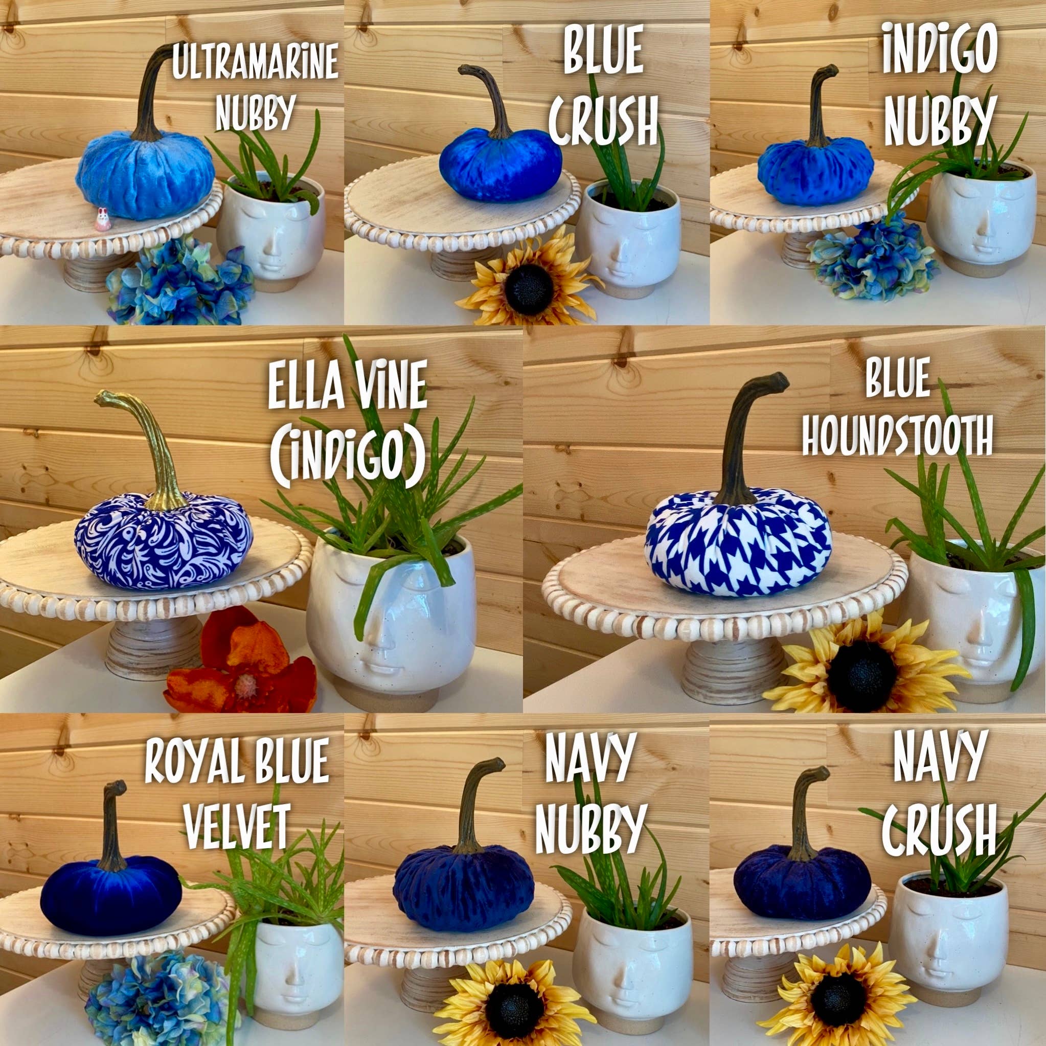 Leanne Bruce Co. - Wholesale Decorative Tabletop Object - Fabric Pumpkins LARGE Fall to Summer Colorful Home Decor 8