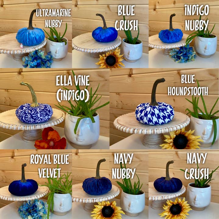 Leanne Bruce Co. - Wholesale Decorative Tabletop Object - Fabric Pumpkins LARGE Fall to Summer Colorful Home Decor 8