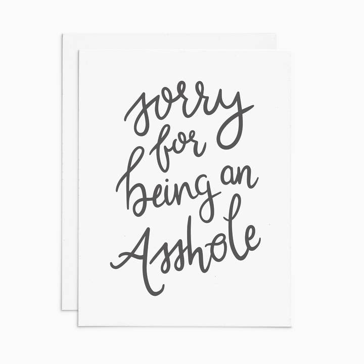 Undskyld for at være et røvhul - sjovt undskyldningskort for engroshandel hos Frankie & Claude