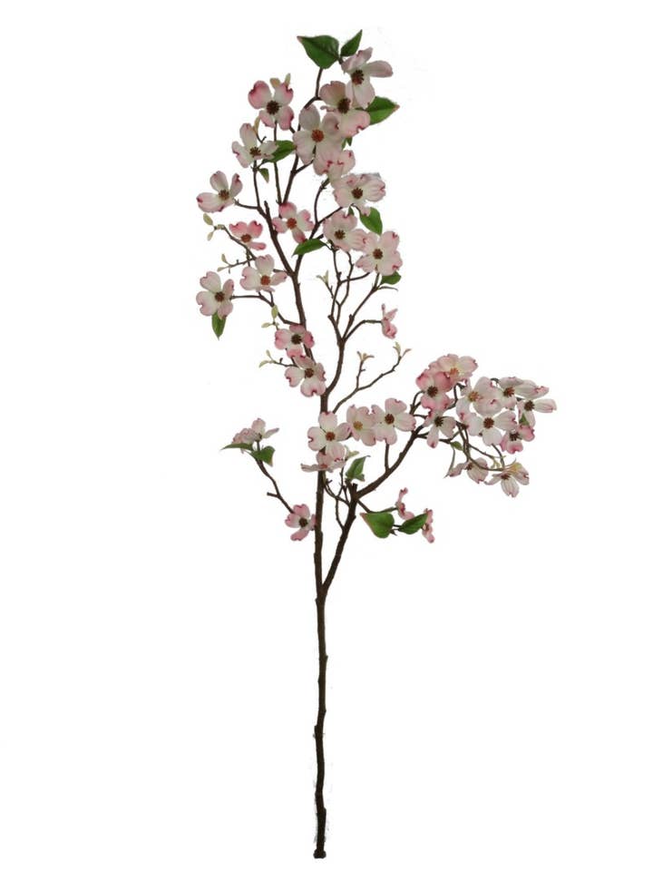 Fausse fleur en forme de branche de cornouiller, 50 po, couleur rose pour la vente par Larksilk