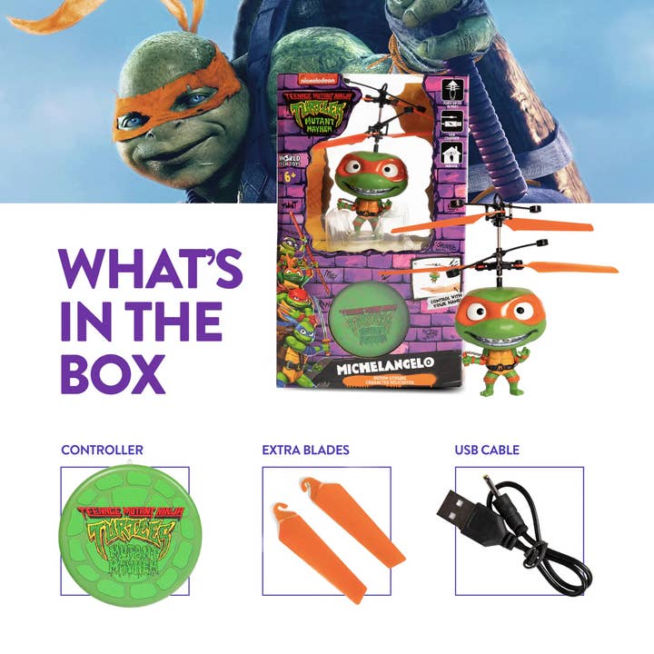 World Tech Toys - Wholesale Toy Plane - Kids - Nickelodeon TMNT 3.5 Michelangelo Motion Sensing Helicopter1