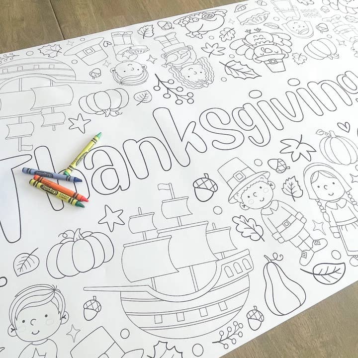 Party in a pinch - Wholesale Coloring Tablecloth - Kids & Baby - Thanksgiving Coloring Table Runner| Happy Thanksgiving8