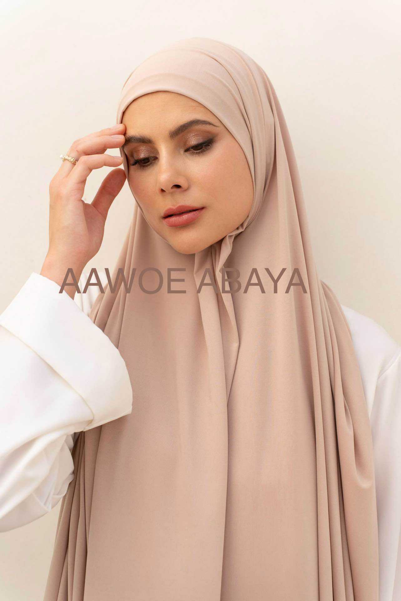 Aawoe Abaya - Wholesale Hijab - Women's - Jersey Rectangle Hijab with Tie - 70x200 cm - 24842
