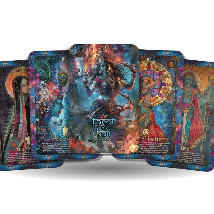 I Tarocchi di Kali - 22 Arcani Maggiori - Un viaggio spirituale unico - La dea della liberazione, del tempo e della distruzione. per la vendita all'ingrosso da parte di Ibiza Tarot USA