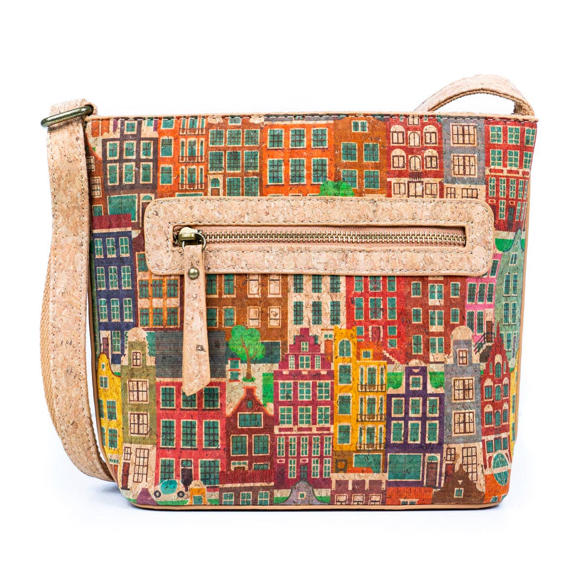 Meninas Bonitas Cork - Wholesale Crossbody Bag - Women's - Cork Pattern Printed Women's Crossbody Bag BAG-229413