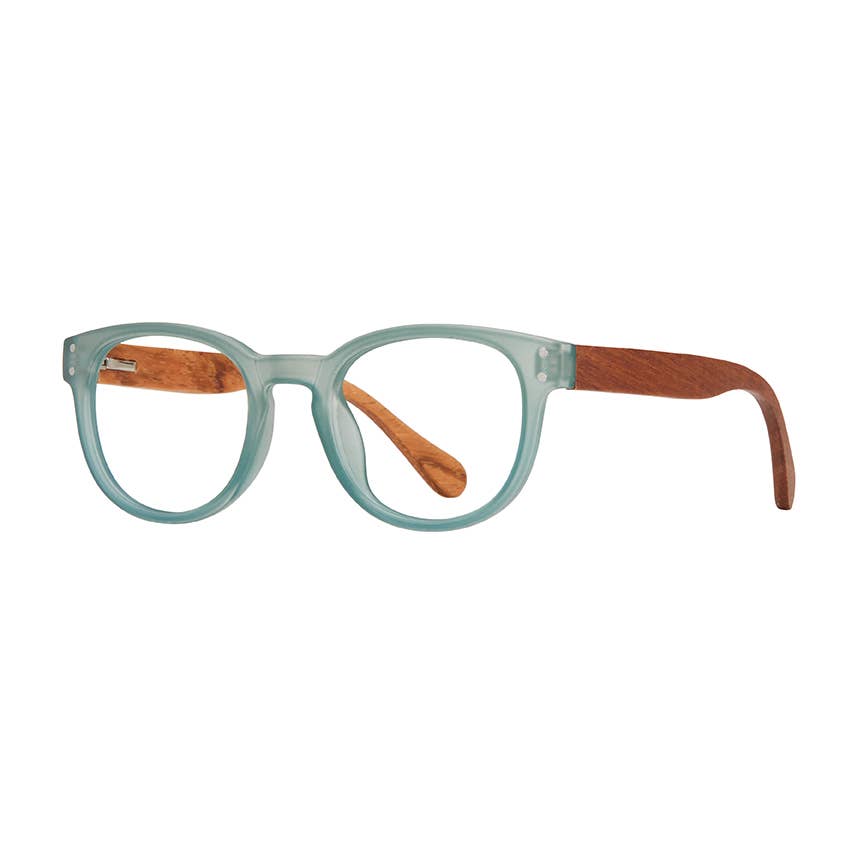 Blue Planet Eco-Eyewear - Wholesale Eyeglasses - Unisex - BP20232 - Arden- Matte Aqua / Walnut Wood /Blue Light Filter0