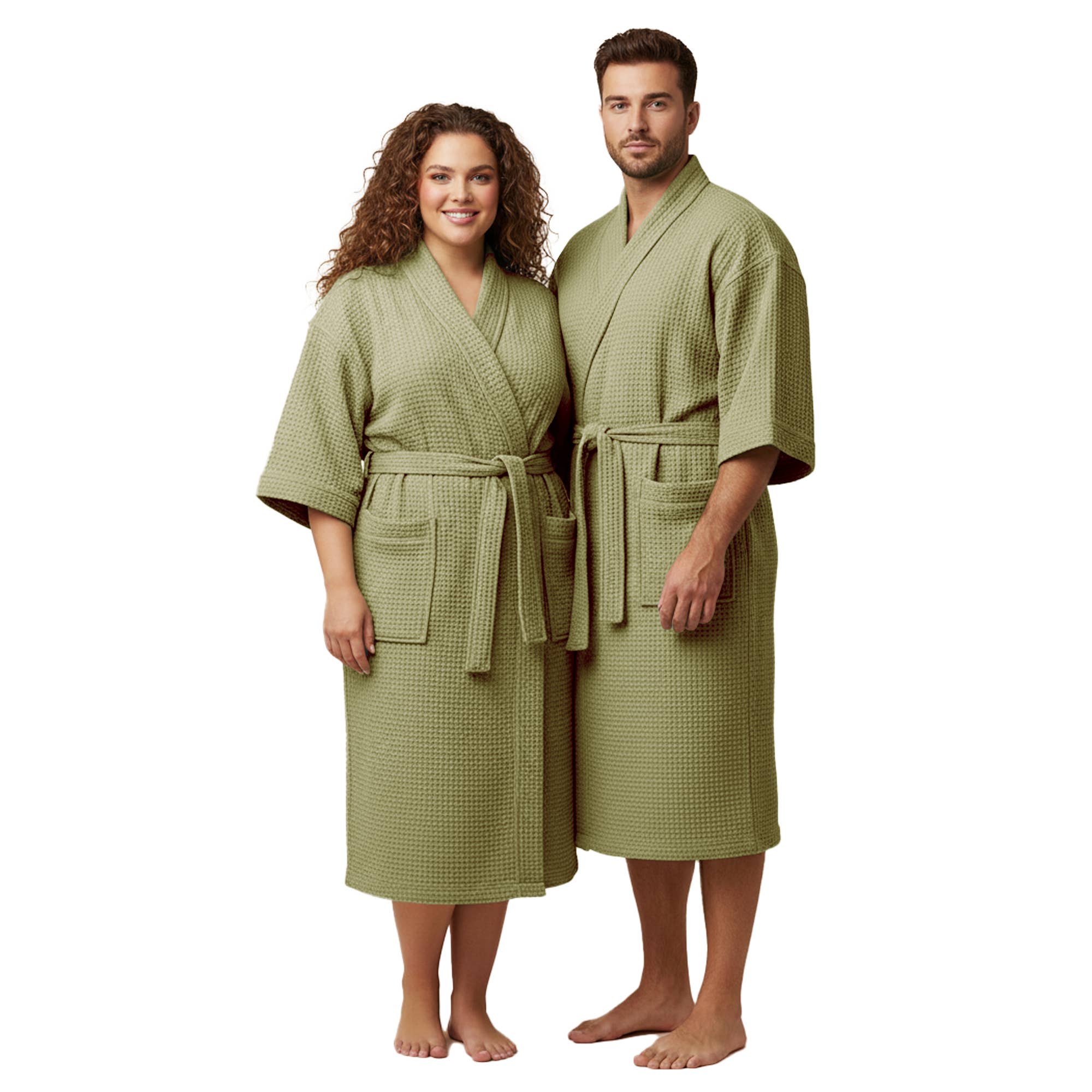 Appearus Products Corp. - Wholesale Robe – Unisex - XXL Waffle Kimono Bathrobe - Unisex 85% Cotton Blend