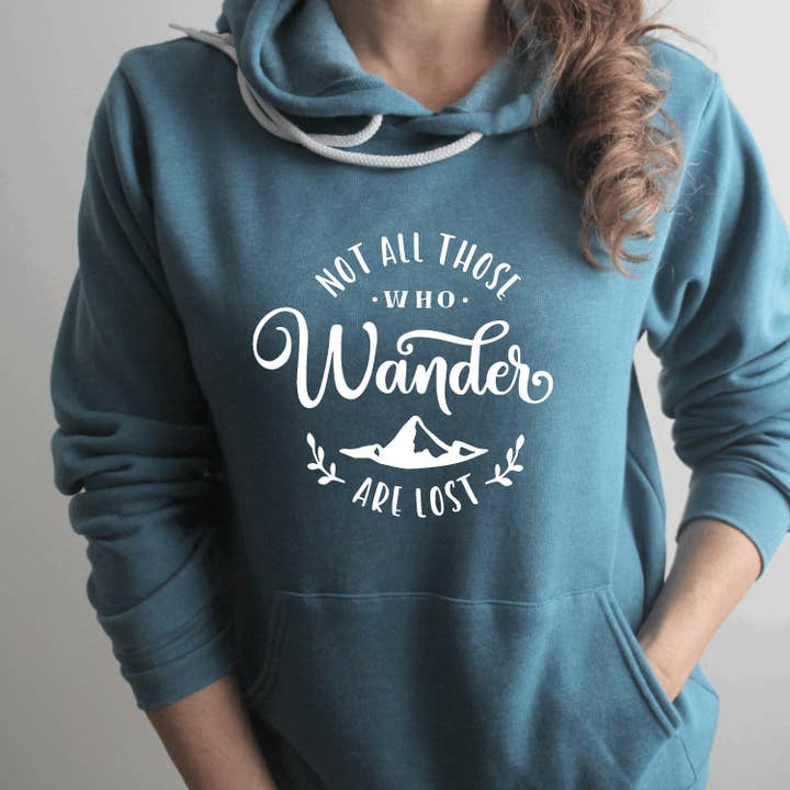 Sweat à capuche en toile Bella OS1A - Tous ceux qui se promènent sont perdus pour la vente par Tron Tron Graphic Wear