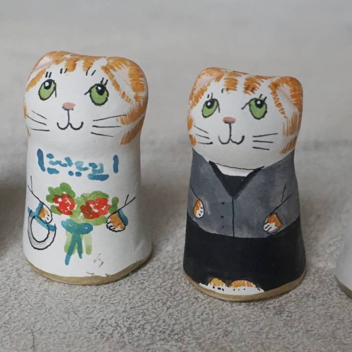 A-Cat Trendy Cat Thimble Bridal collection for wholesale by Merryfield Pottery
