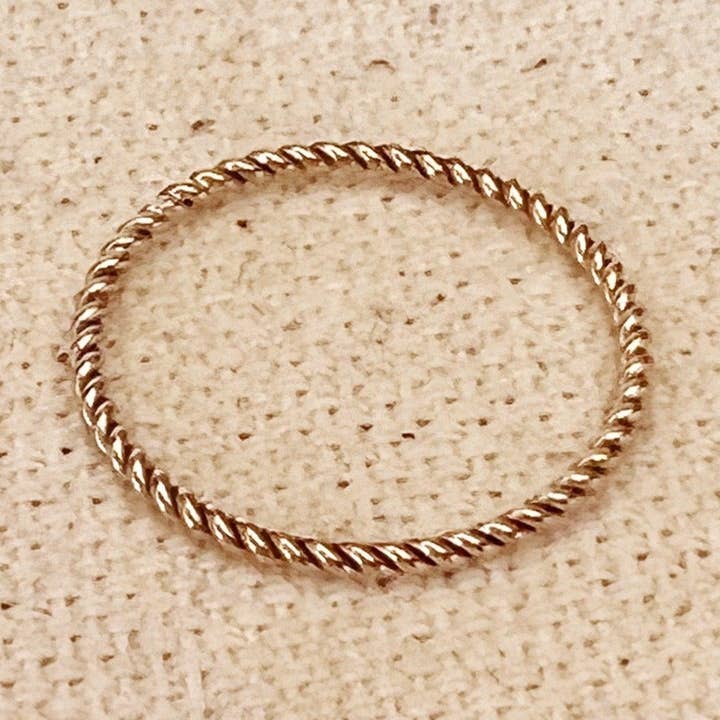 14k Gold Filled 1mm Twisted Stackable Ring for wholesale by GoldFi