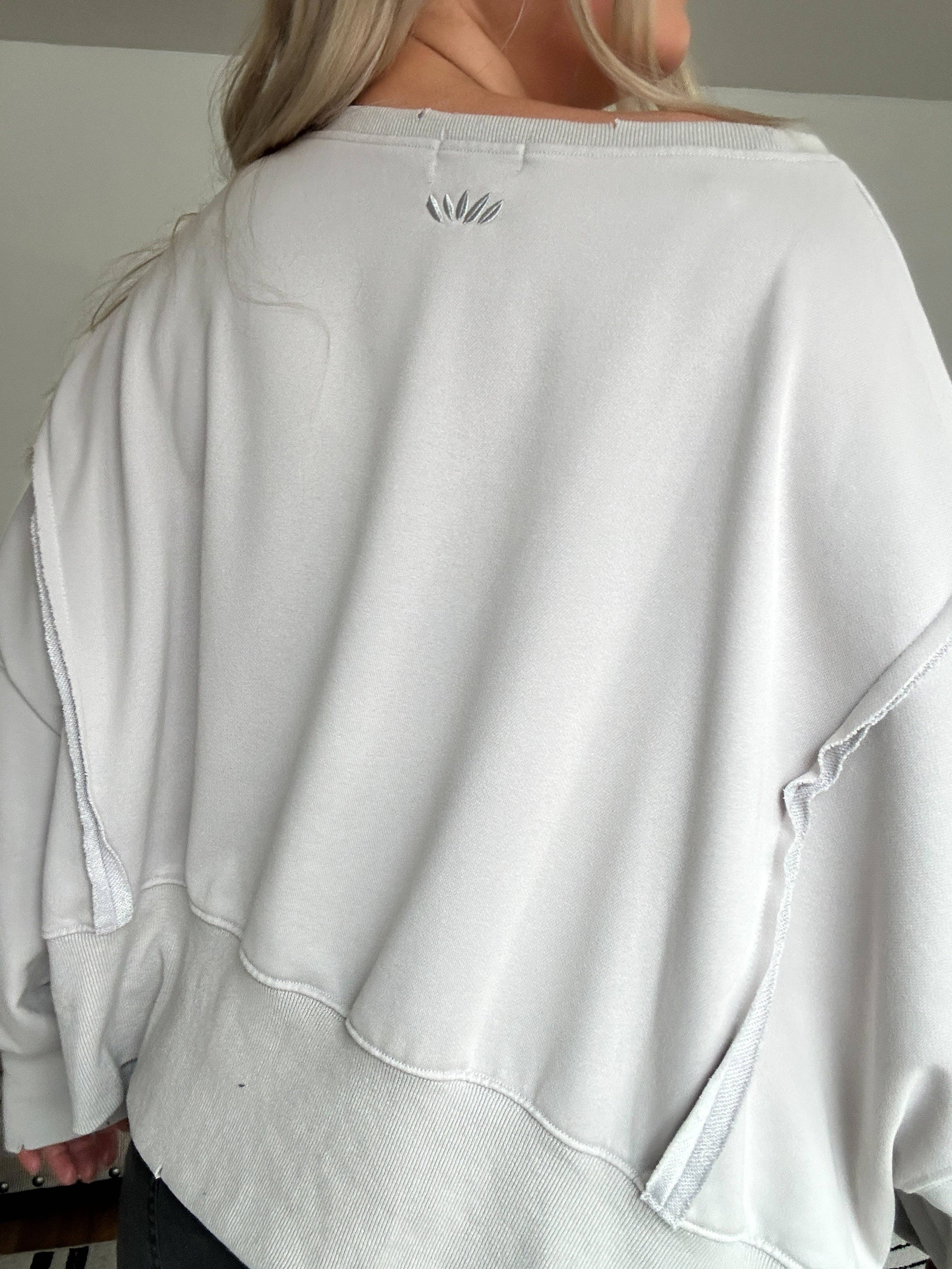 Attire Focus - Vente Sweat-shirt – femme - Sweat-shirt court surdimensionné bohème délavé minéral1