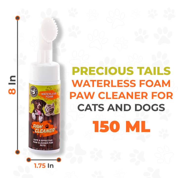 Precious Tails - Wholesale Pet Paw Protection - Precious Tails Waterless Foam Paw Cleaner with Brush