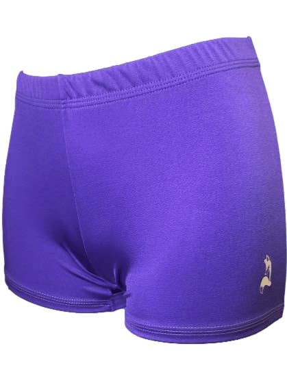 NOVOS calções de desempenho em lycra roxa por atacado de Foxy's Leotards