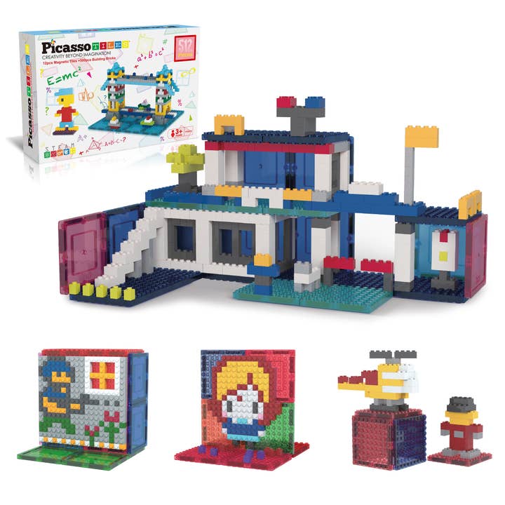 PicassoTiles 512pc Brick & Magnetic Tile Building Set for wholesale by PicassoTiles