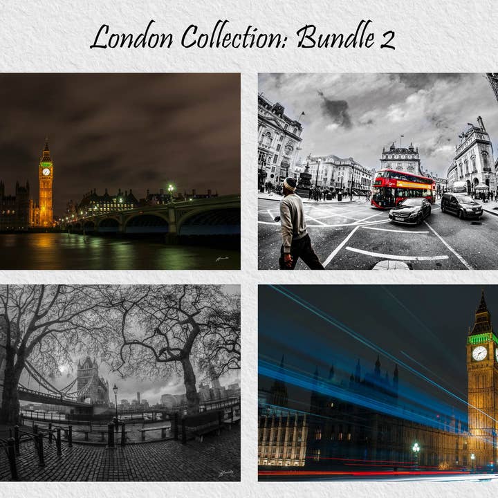 4 st Författare utskriftsduk/plexi Tillverkad i Italien LONDON Coll 2 för wholesale av Andrea Risi Fine Art Photography