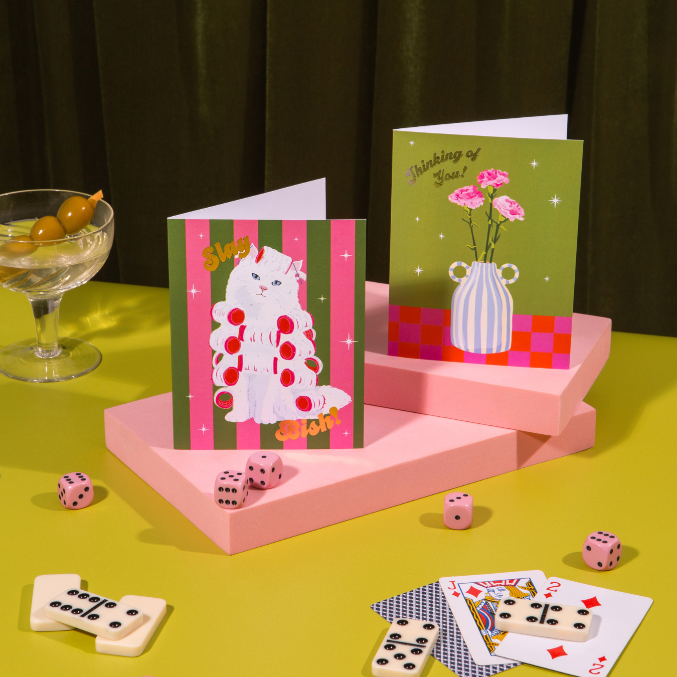 Lucky Goods Paper – wholesale Uppmuntringskort – Slay Bish Kitty – Folievänskapskort ✿ Uppmuntrankort4