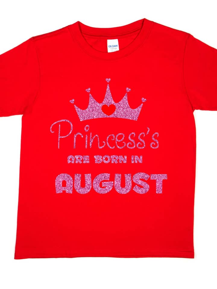 Geburtstags-T-Shirt für Mädchen, Prinzessinnen werden im August geboren für den Großhandel von Print4U
