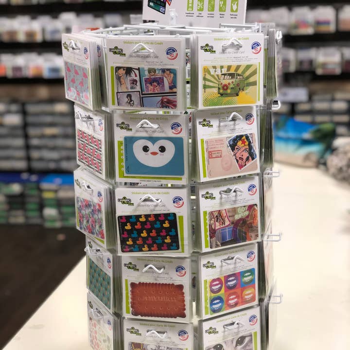 Upper & Co - Vendita all'ingrosso Adesivo - Set di 50 adesivi decorativi per carte di credito - 10 design diversi da 52