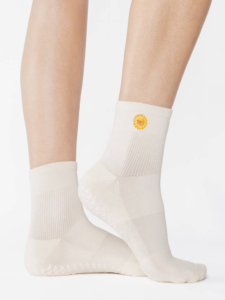 Women's Sunny Ankle Grip Sock– No Slip Cotton Blend for Pilates & Barre for wholesale by Pointe Studio