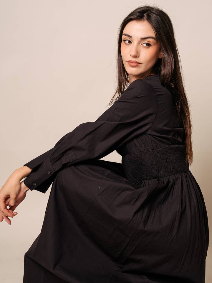 Kapda Casa - Vente Robe – femme - Robe Classique Longue - Noir1