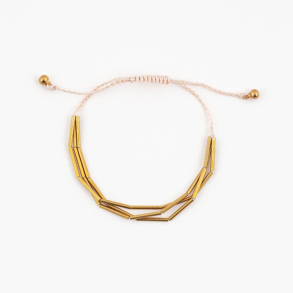 Altiplano - Wholesale Bangle Bracelet - Triple Stand Brass Cube Bracelet1