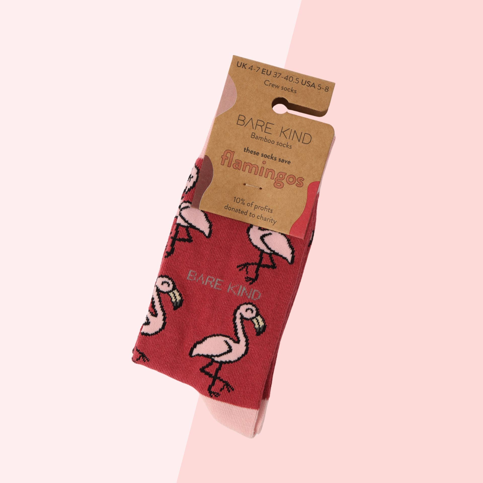 Bare Kind Socks - Wholesale Socks - Unisex - Flamingo Socks | Bamboo Socks | Red Socks | Africa Socks1