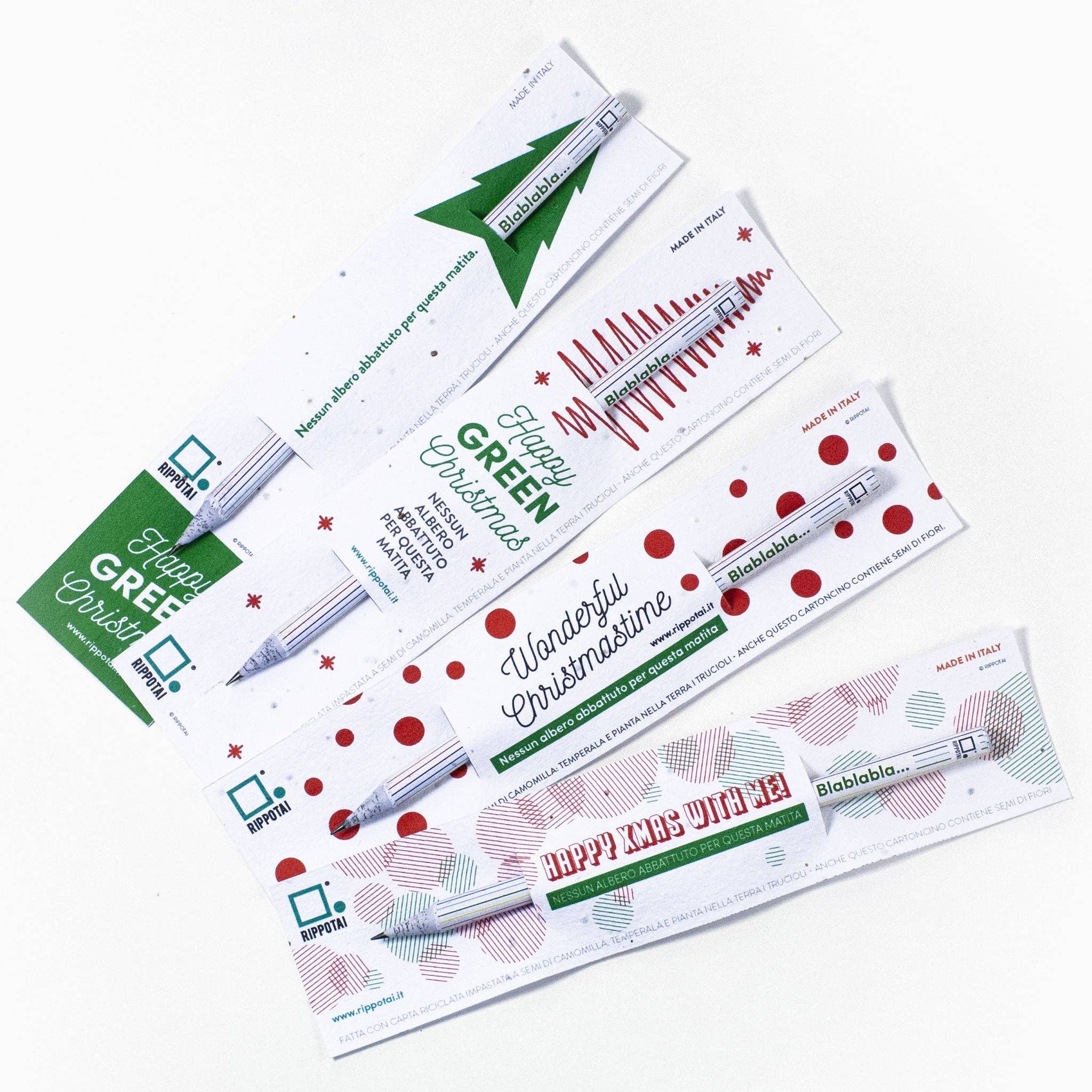 Rippotai - Vente Crayons - Lot de 4 crayons à planter avec graines, idée cadeau de Noël0