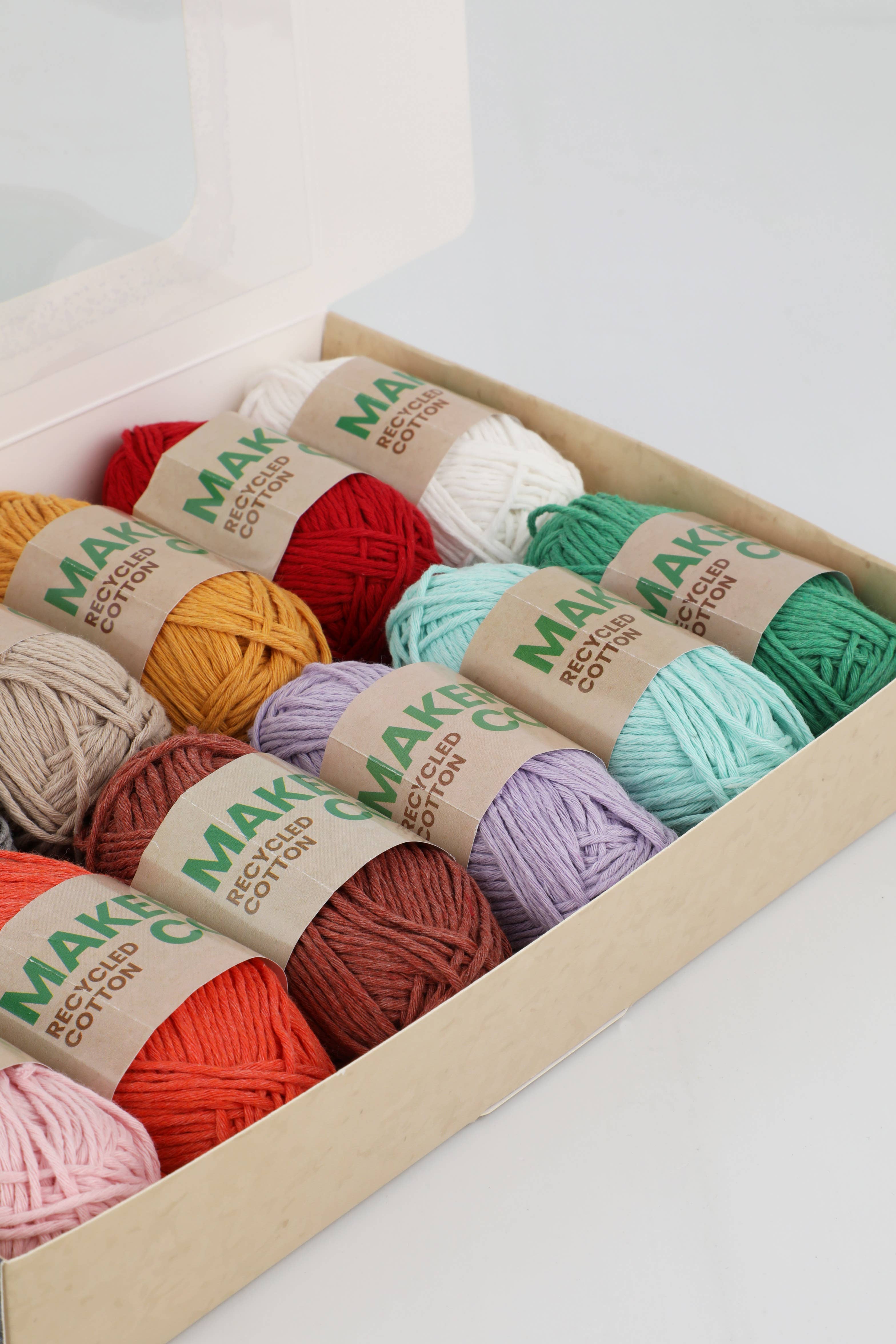 Creative World of Crafts - Wholesale Yarn - MakerCo Recycled Cotton Yarn Pack of 12 x 25g2