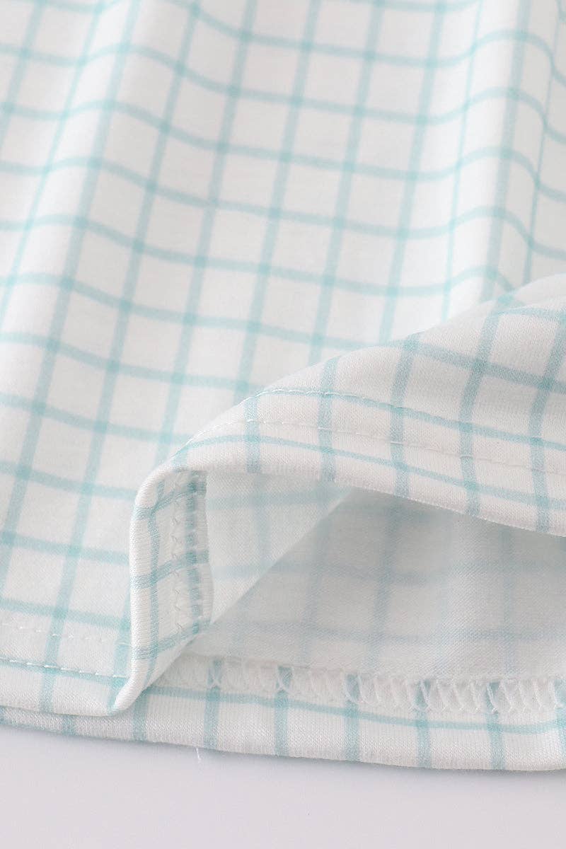 Aspen Rain Boutique – wholesale Klänning – Barn – Blå han är uppstånden broderad klänning3