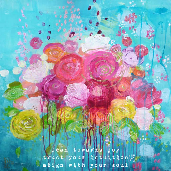 Lean towards joy, trust your intuition, align with your soul for wholesale by katharinalucia ART