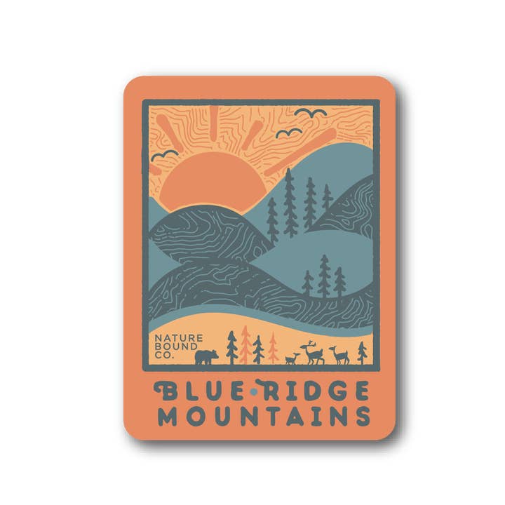 Blue Ridge Mountains klistermærke | Warm Day Ridge for engroshandel hos Nature Bound Co