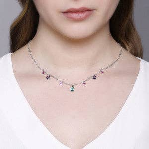 Collier goutte pierres de cristal arc-en-ciel pour la vente par Morana