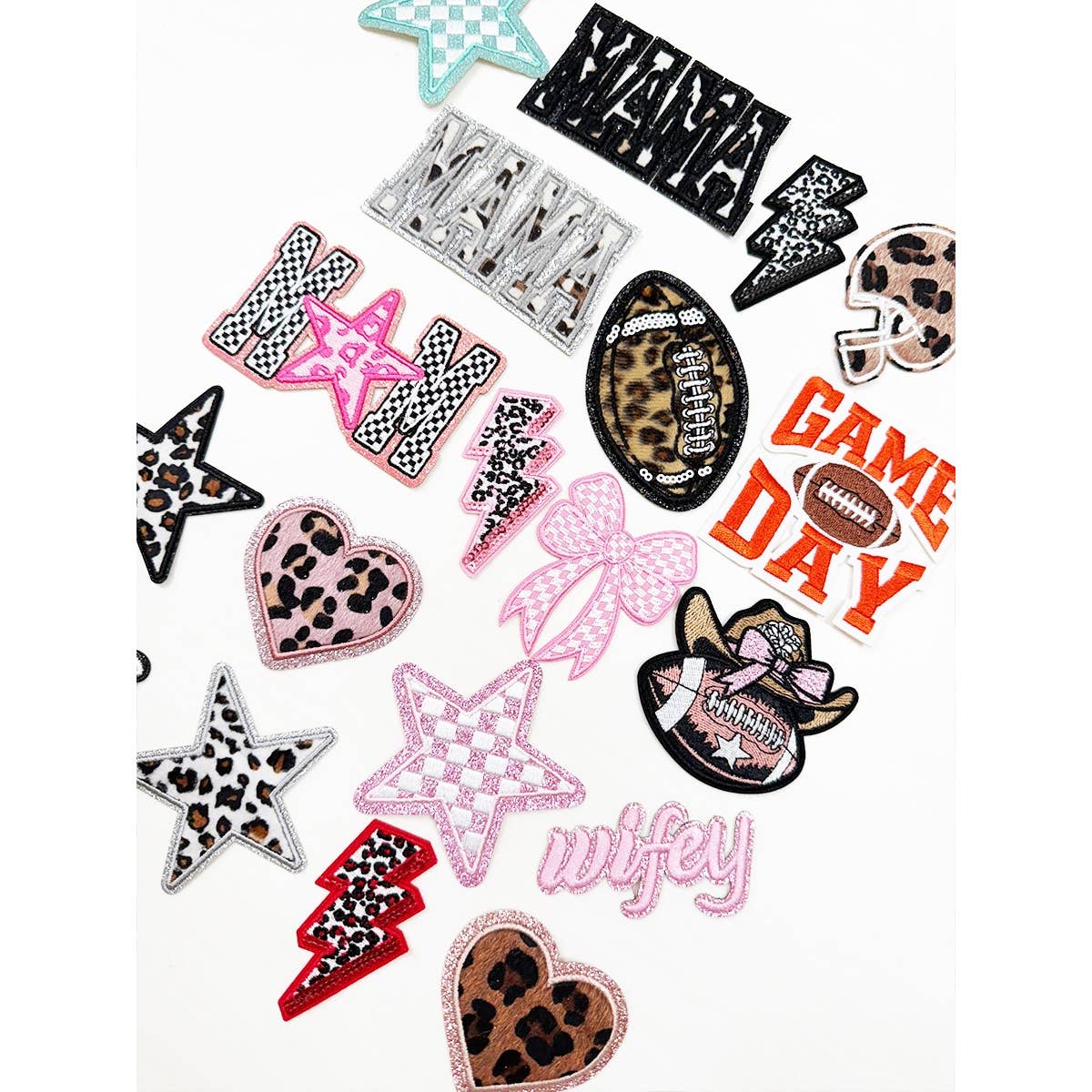 MIX COLOR GAME DAY lover MAMA Theme DIY Iron On Patches for wholesale on Faire1