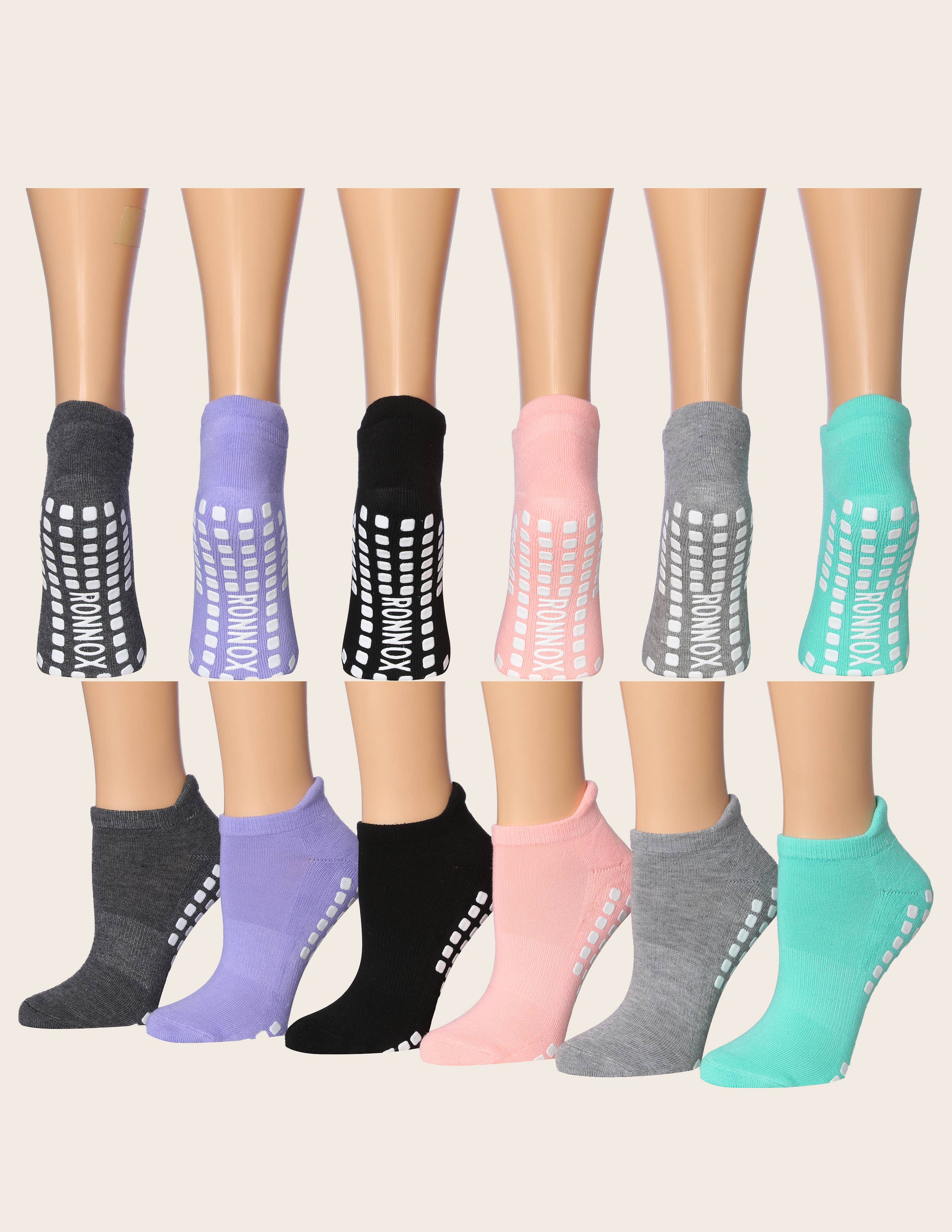 Isadora, Tipi toe, & James Fiallo - Wholesale Socks - Women's - Women Tipi Toe 3 Pack Anti Skid Sticky Gripper Low Cut Socks2