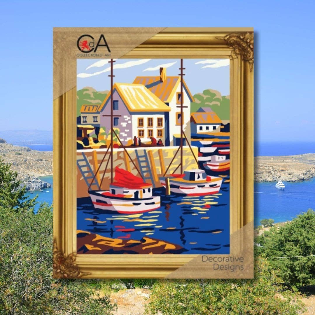 RTO&Collection D'Art (RTO Baltic OU) – wholesale Embroidery/cross-stitch supplies – Tapestry Printed Kit Needlepoint Boats Collection Dart 6293K1